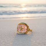 Anillo estrella de mar rosa oro