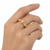Anillo Mini Perlas oro