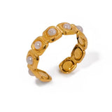 Anillo Mini Perlas oro