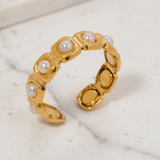 Anillo Mini Perlas oro