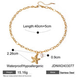 Collar grueso estrella de mar perla oro