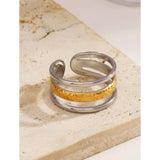 Anillo triple bicolor