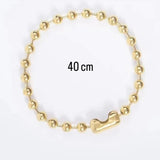 Collar Corazón Bolas Oro Mate