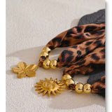 Collar Pañuelo animal print sol oro