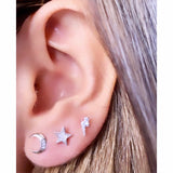 Pendientes Estrella Brillo Plata