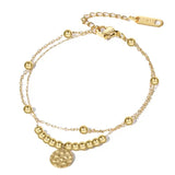 Pulsera doble moneda oro