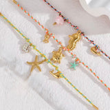 Pulsera cordon Estrella de mar oro