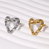Anillo Corazón Irregular Plata