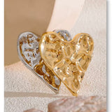 Broche Corazón Arrugado Oro