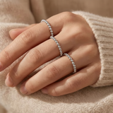 Anillo mini bolas plata