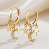 Pendientes Lunas Brillos oro
