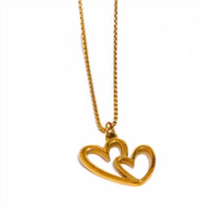 Collar Corazones Oro