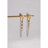 Pendiente Largo Eslabones bicolor