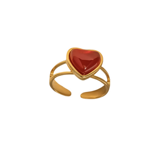 Anillo Corazón Rojo Oro