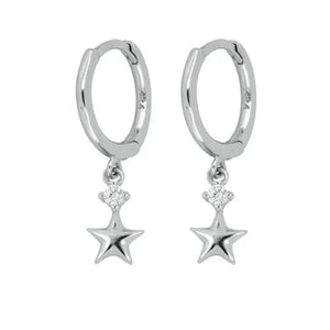 Pendientes estrella plata