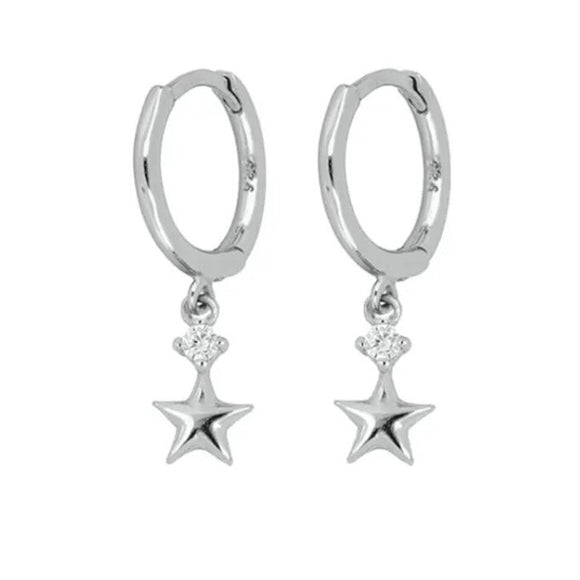 Pendientes estrella plata