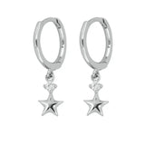 Pendientes estrella plata