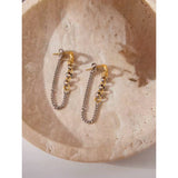 Pendiente Largo Eslabones bicolor