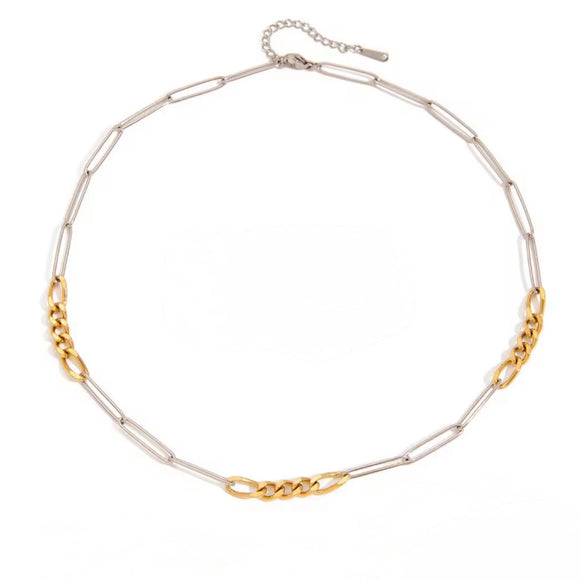 Collar cadena eslabones bicolor