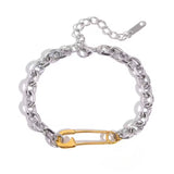 Pulsera gruesa gancho bicolor