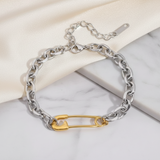 Pulsera gruesa gancho bicolor