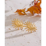Pendientes sol oro