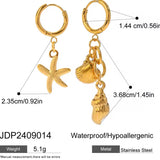 Pendiente Charms Marinos oro