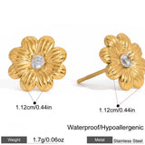 Pendiente Mini Flor Brillo oro