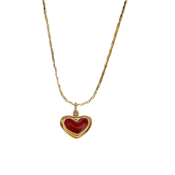 Collar Corazón Rojo oro