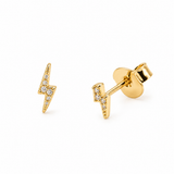 Pendiente Mini Rayo Brillo Plata 925 Dorado