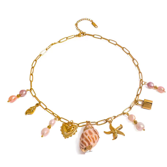 Collar Cadena Charms Marinos oro
