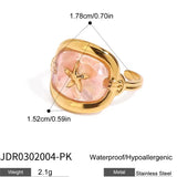 Anillo Estrella de Mar Rosa Transparente oro