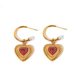 Pendientes Corazón rojo