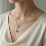 Collar Corazones Oro