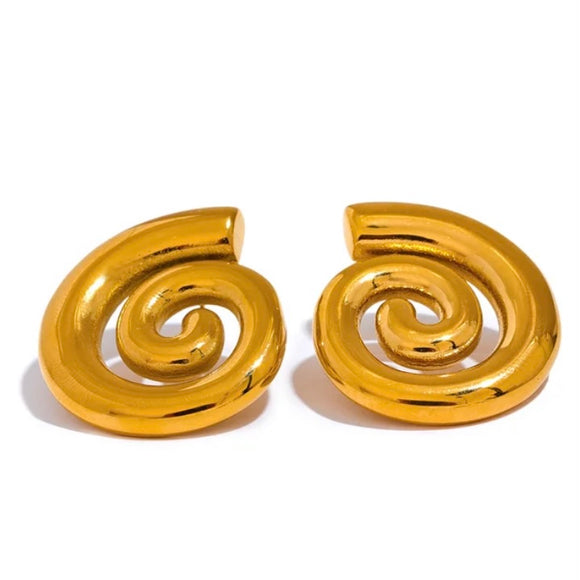 Pendientes maxi ola oro