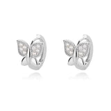 Pendientes mariposa brillos plata