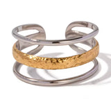 Anillo triple bicolor