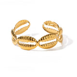 Anillo mini conchas oro