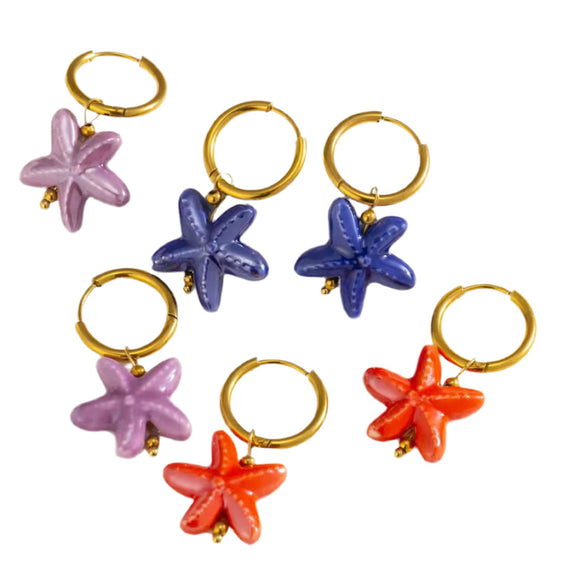 Aros Estrella de Mar Cerámica colores