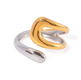 Anillo irregular bicolor