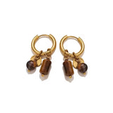 Pendientes Charms ojo de tigre oro