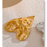 Broche Corazón Arrugado Oro