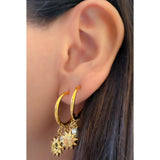 Pendientes Soles Perla oro