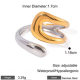 Anillo irregular bicolor