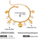 Pulsera charms marinos oro