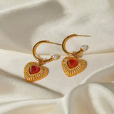 Pendientes Corazón rojo