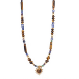Collar corazón ojo de tigre oro