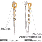 Pendiente Largo Eslabones bicolor