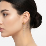 Pendiente Largo Eslabones bicolor