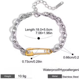 Pulsera gruesa gancho bicolor